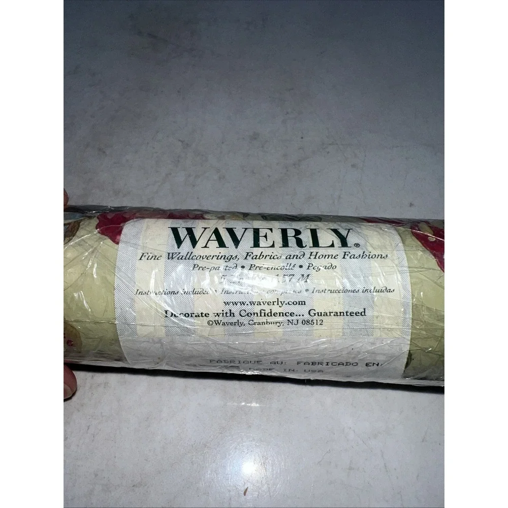 Waverly Wallpaper Border Roll Green Cottage Core Floral Butterflies 6.75sq ft